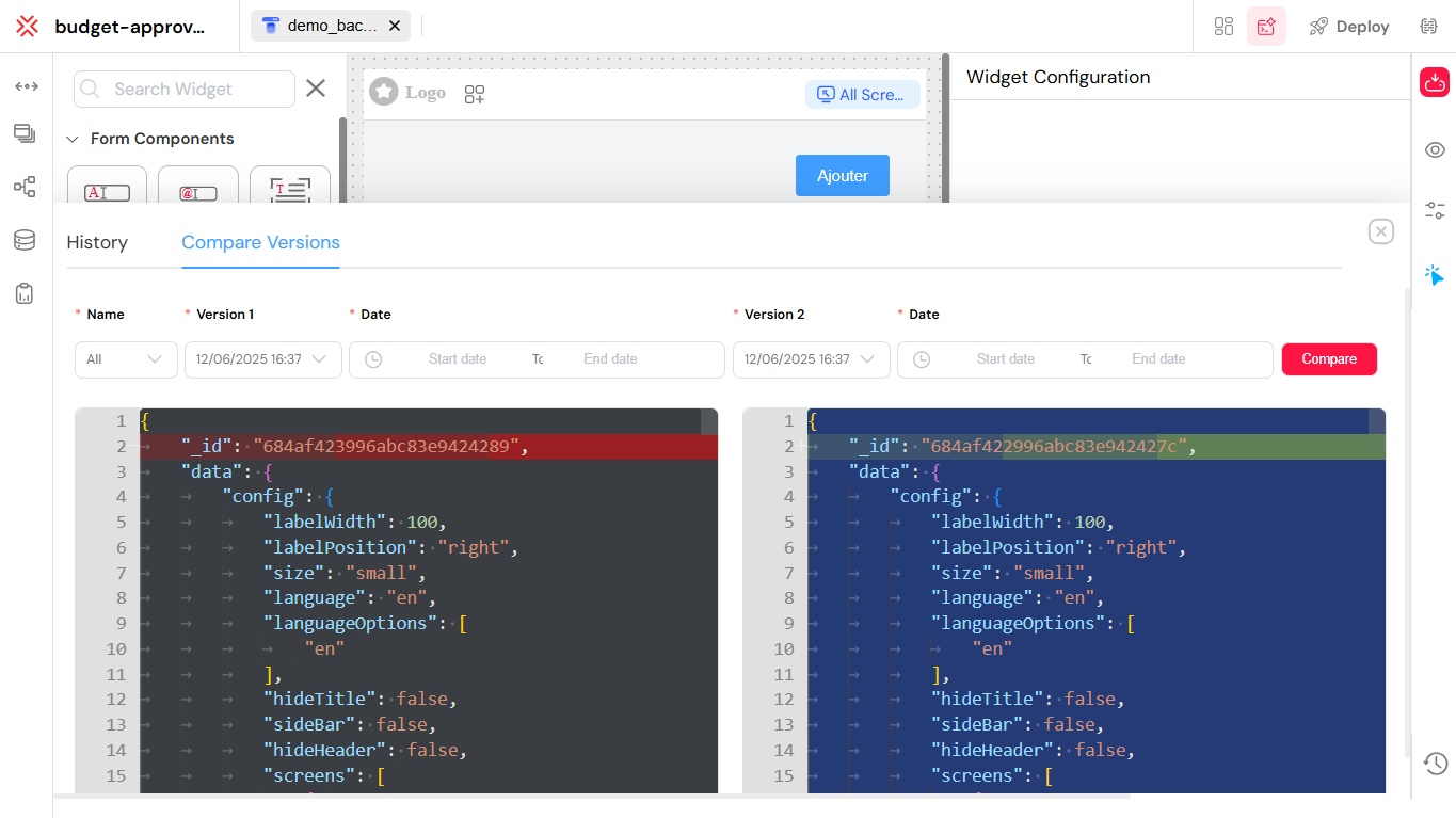 Version control and deployment history