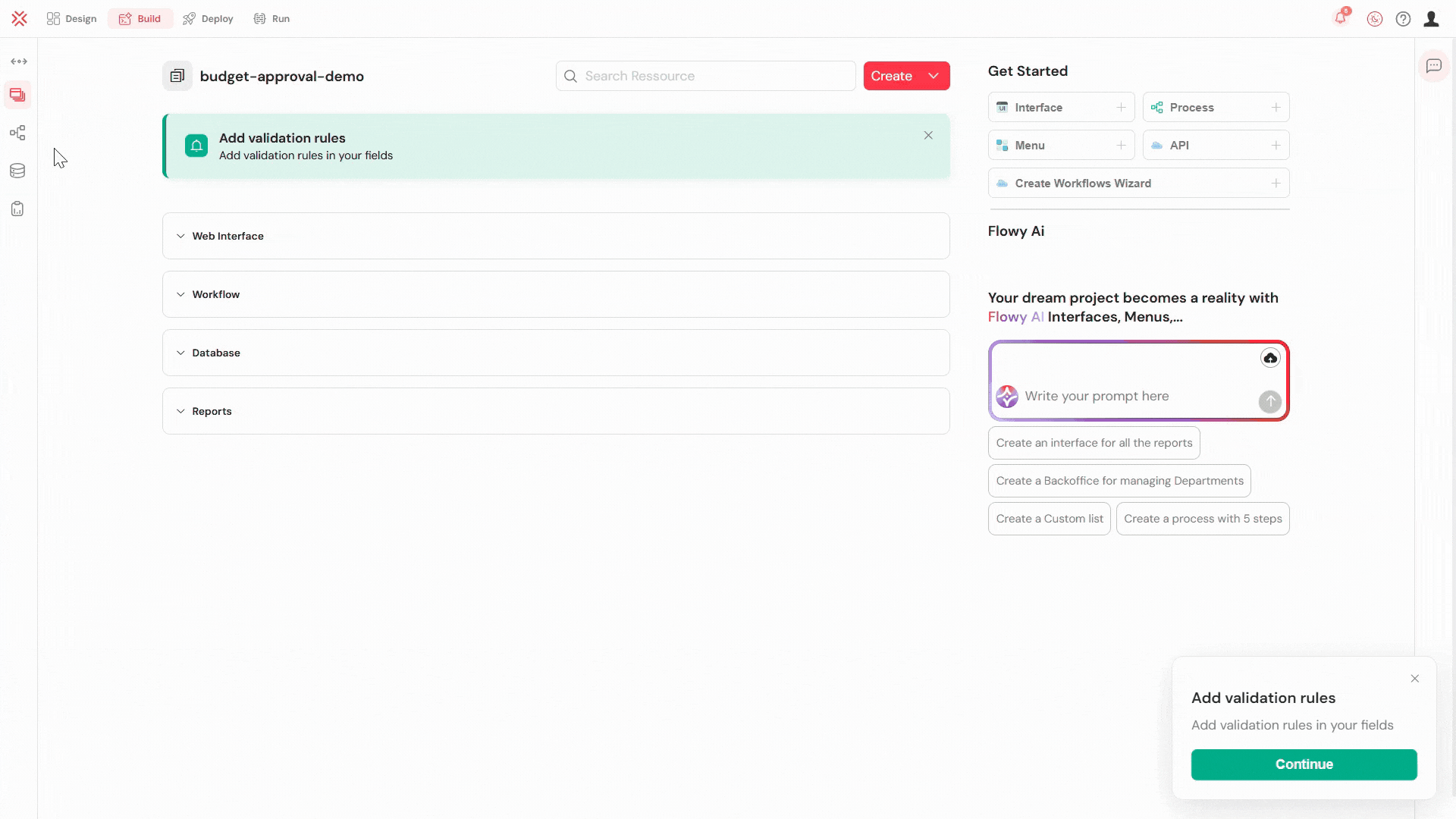 Project Workspace Tab Build