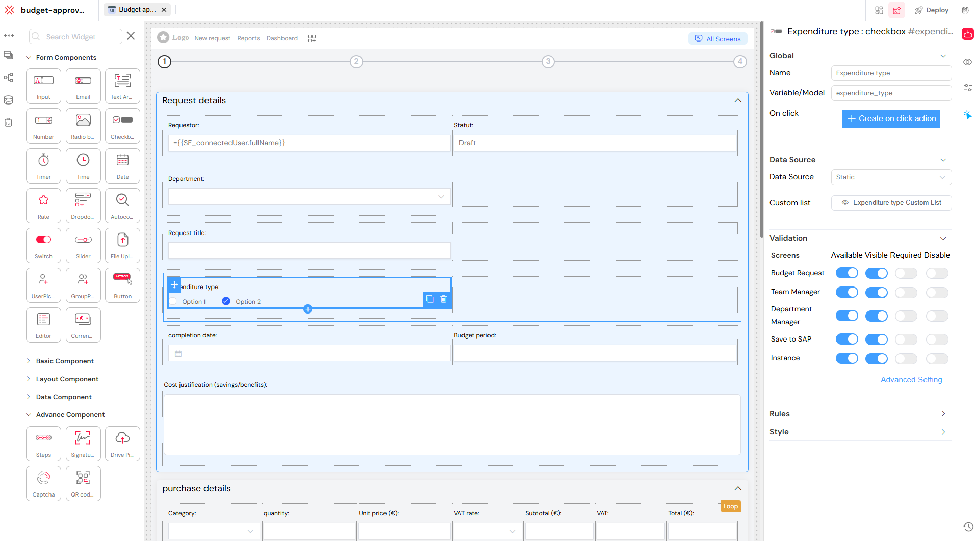 web interface