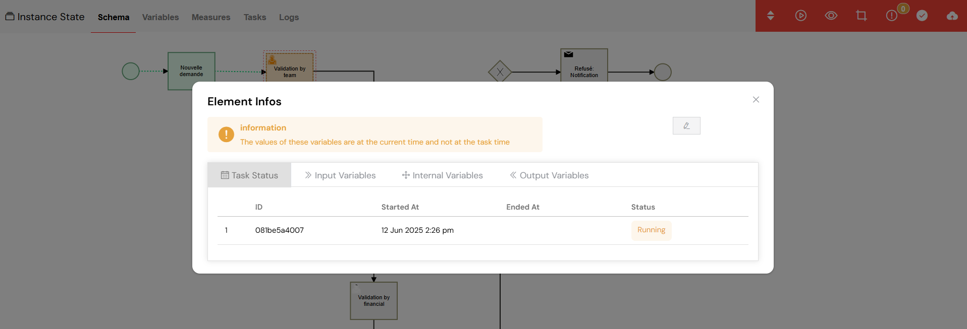 Voir le détail de la tâche