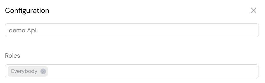 API Configuration Panel