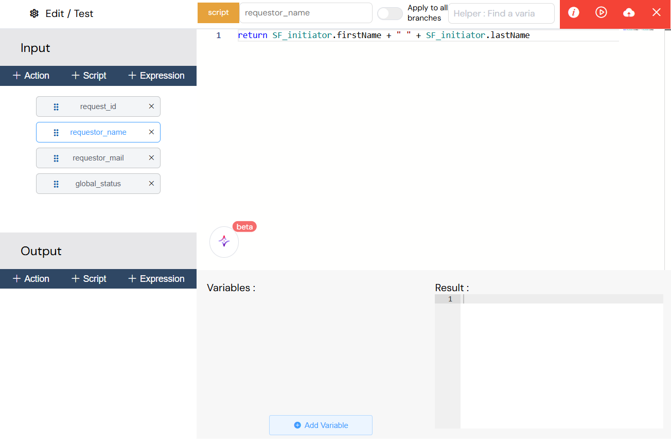 Process Input/Output Variables Scripts