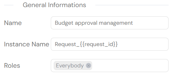 Process General Configuration