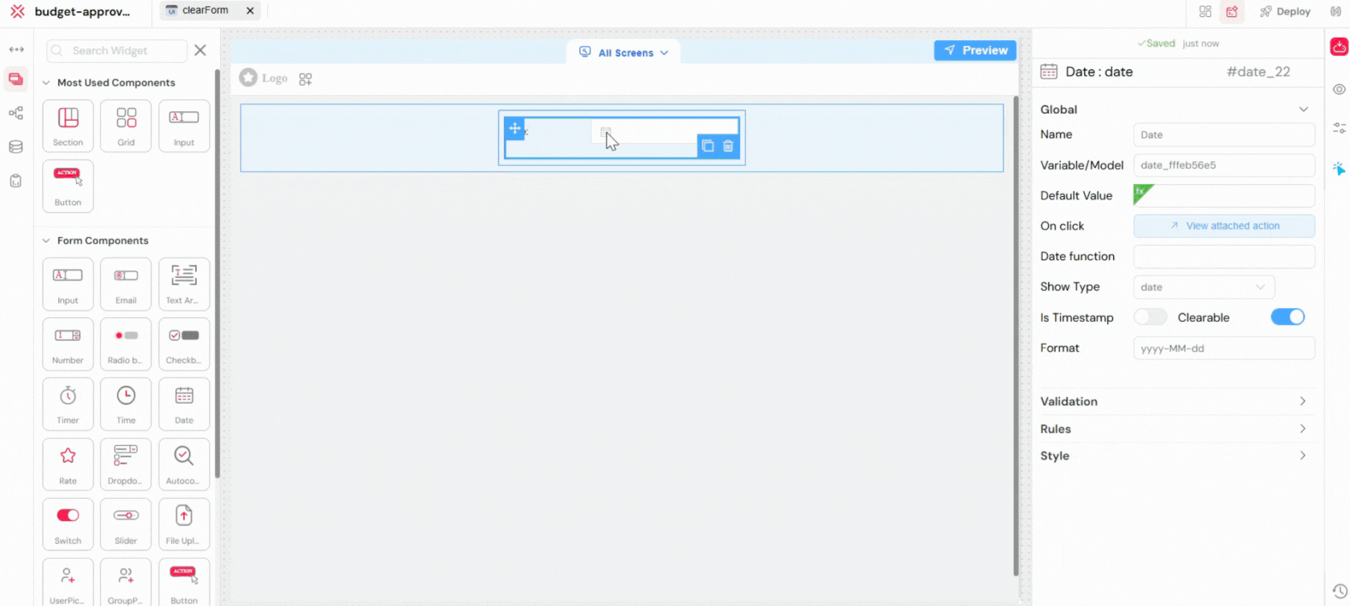 Displaying a success or warning 'alertMessage'.