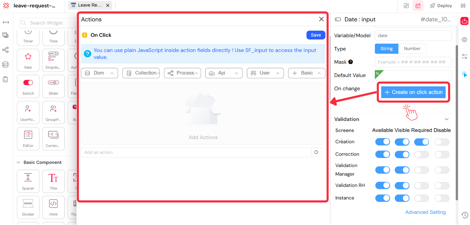 Configure actions to run on different triggers.