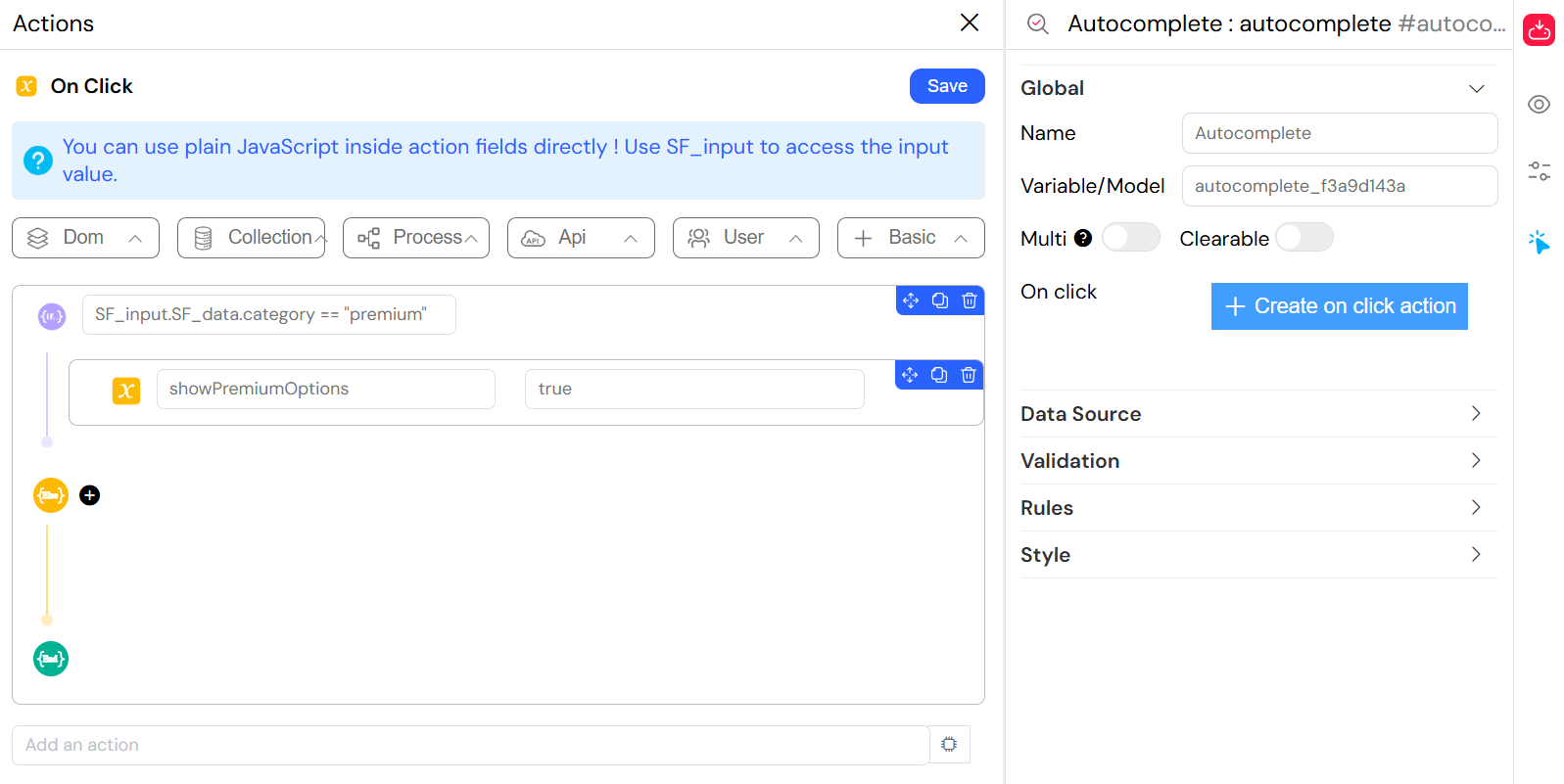 Action Configuration