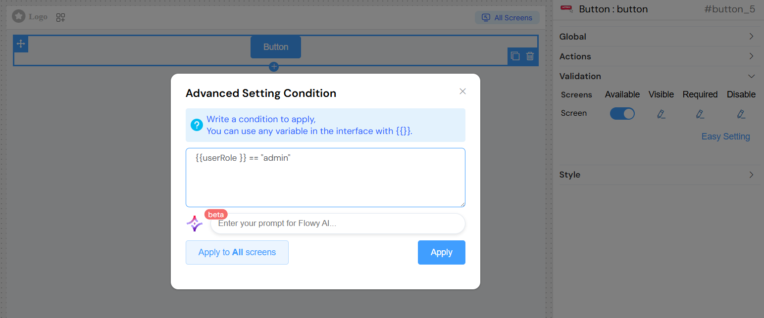 Button Advanced Validation