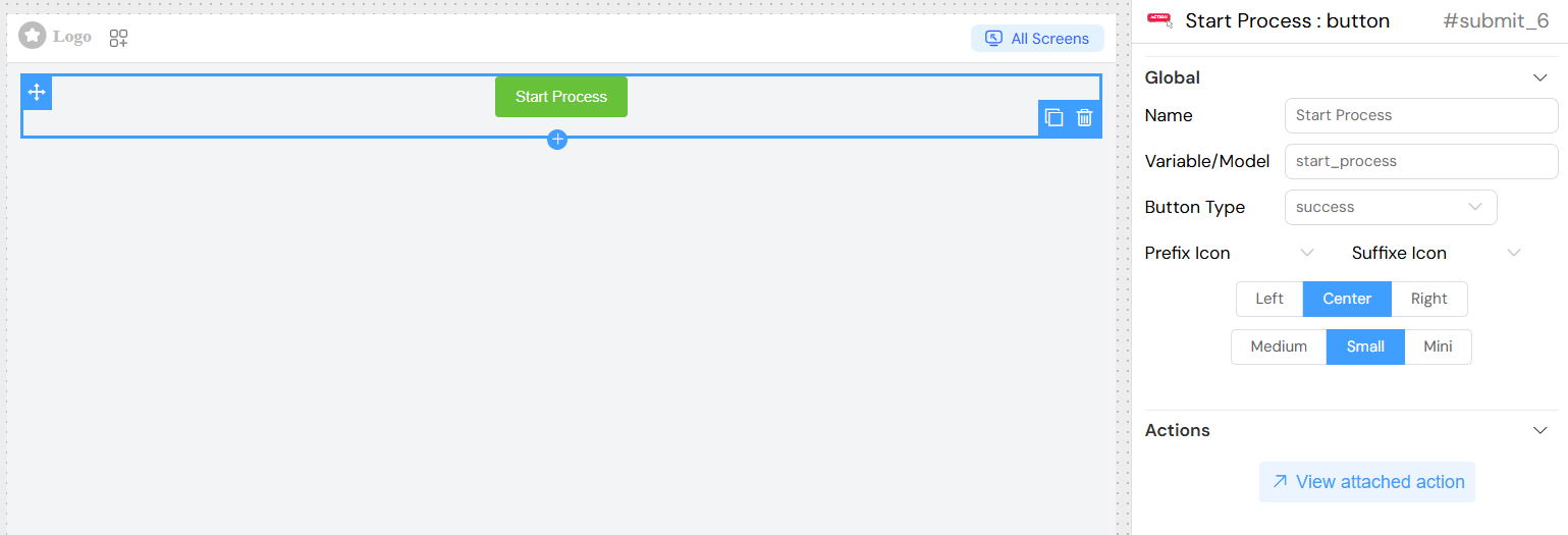Button with Start Process