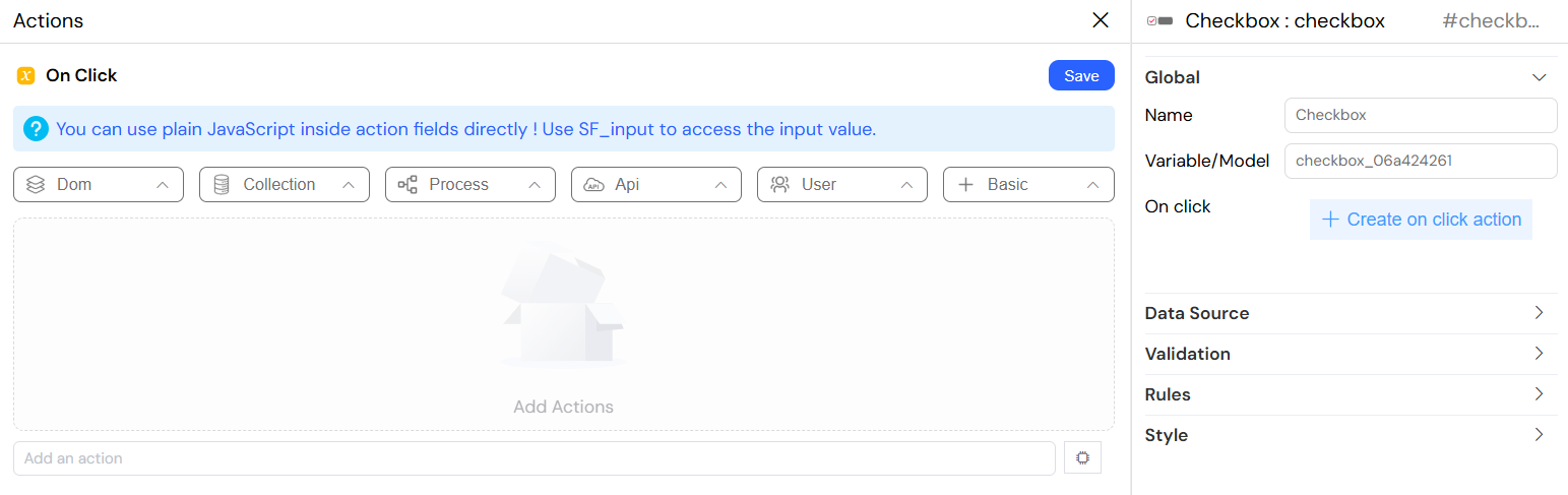 checkbox Events