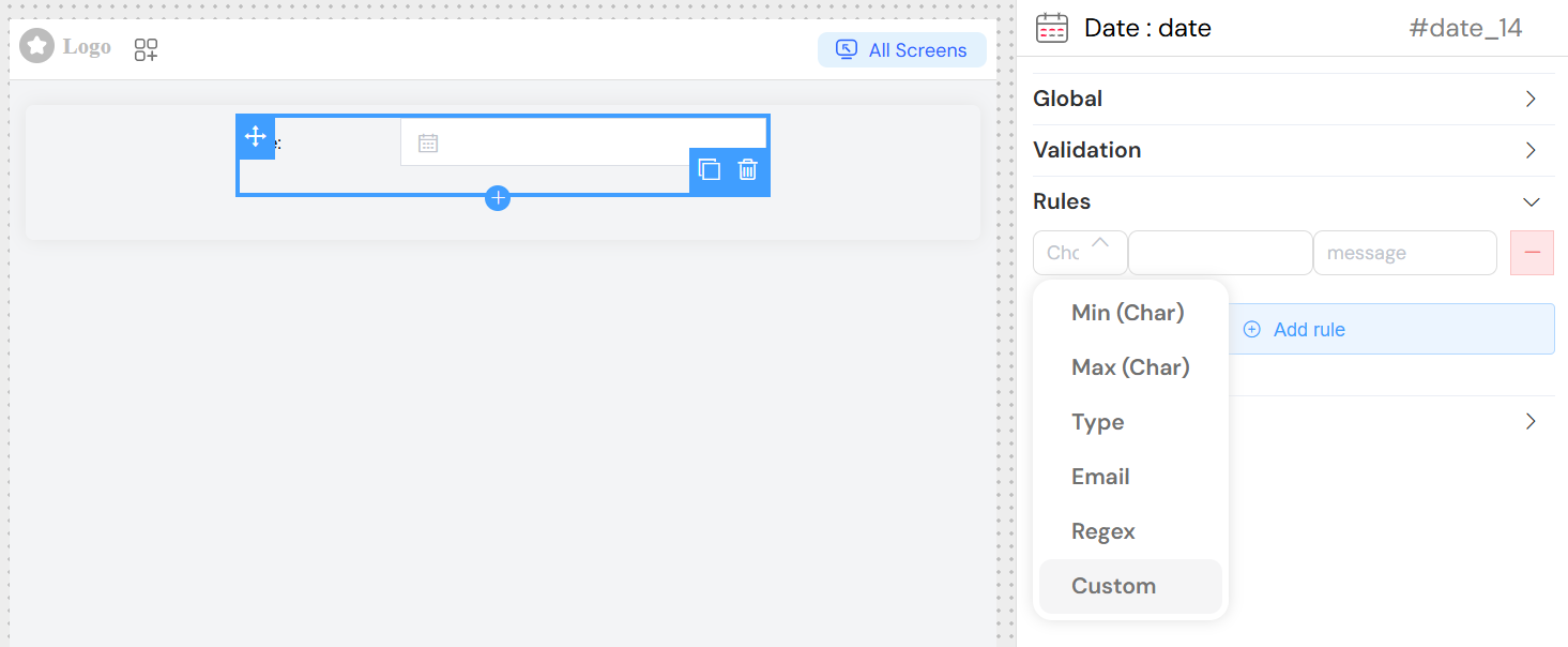 Date Custom Rules