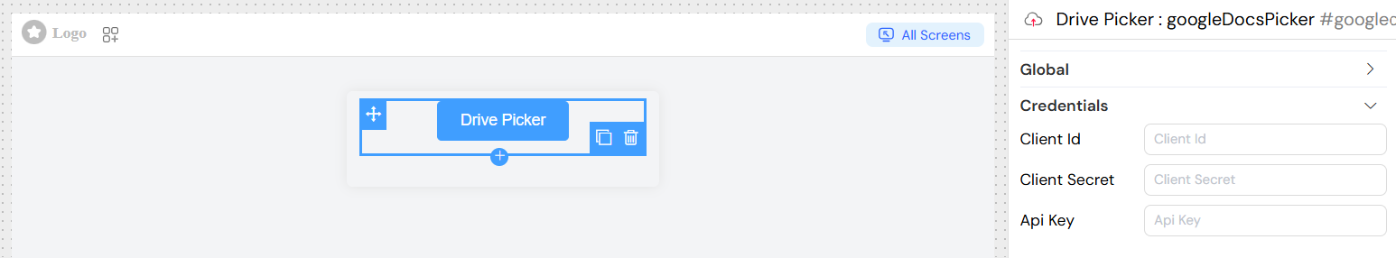 Drive Picker Required Credentials