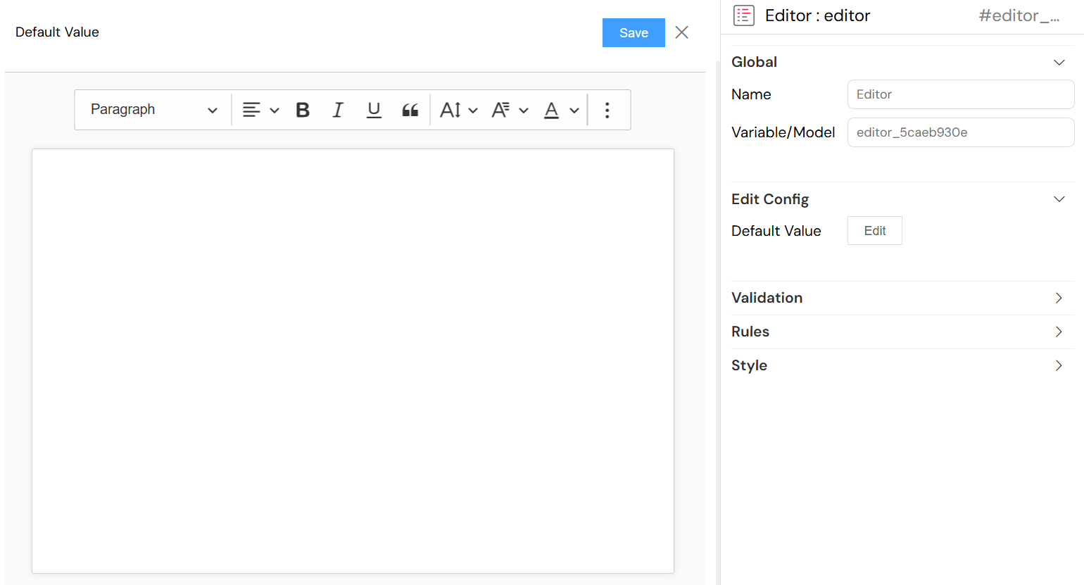 Editor Basic Configuration