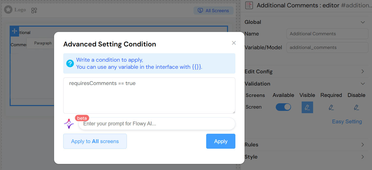 Editor Conditional