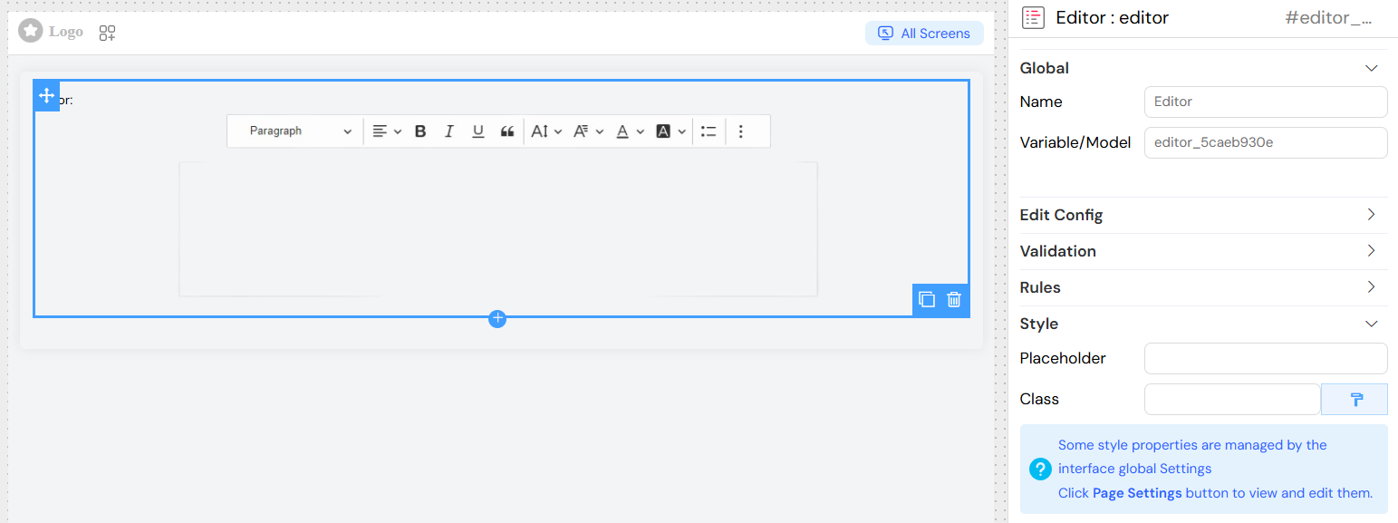 Editor Styling
