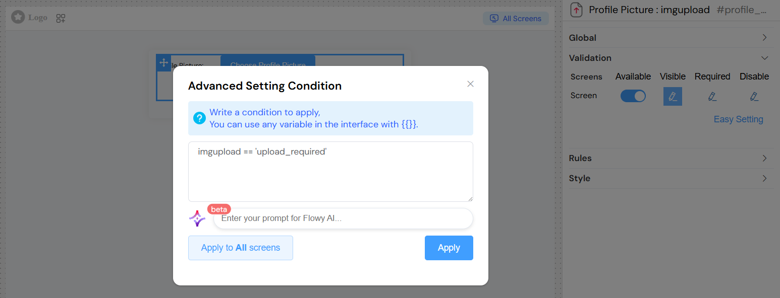 File Upload Advanced Configuration