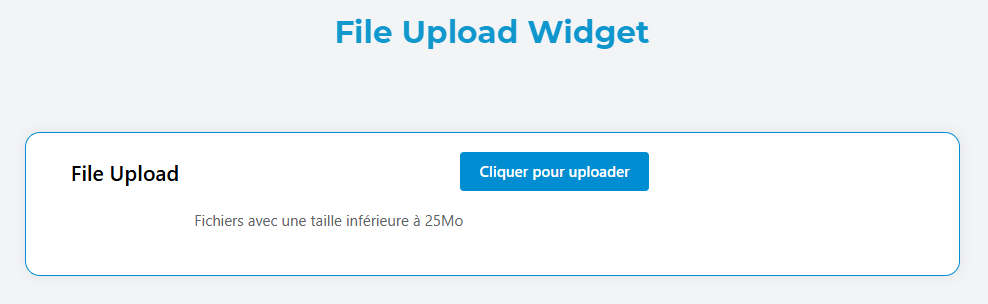 File Upload Widget