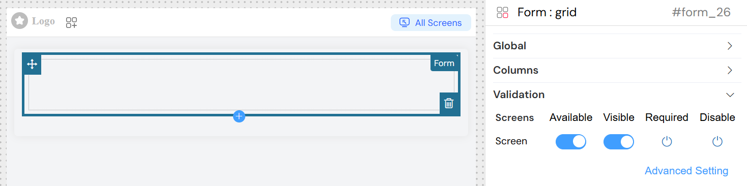Form Screen-Based Validation