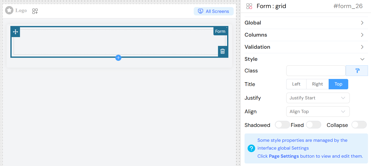 Form Style Configuration