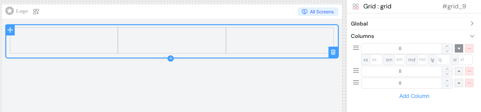 Grid Column Configuration