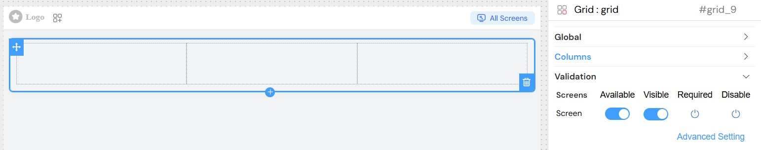 Grid Screen-Based Validation
