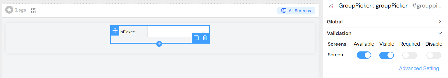 Group Picker Screen-based Validation