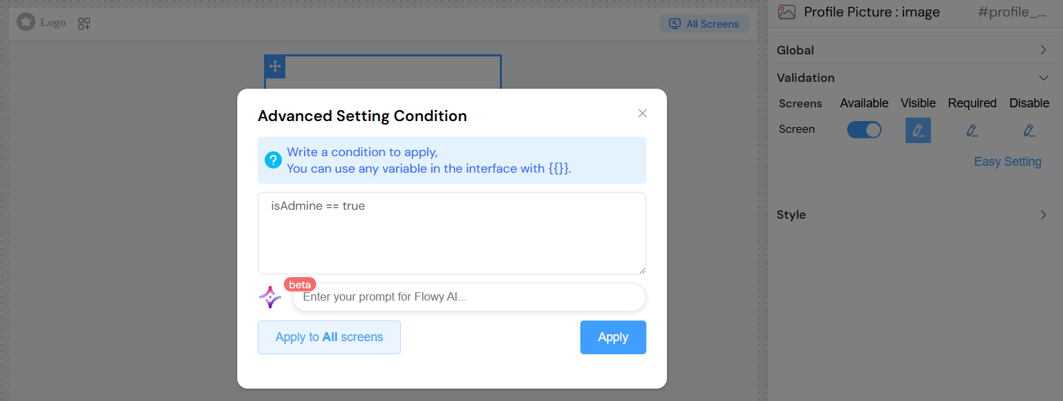 Image Advanced Visibility Conditions