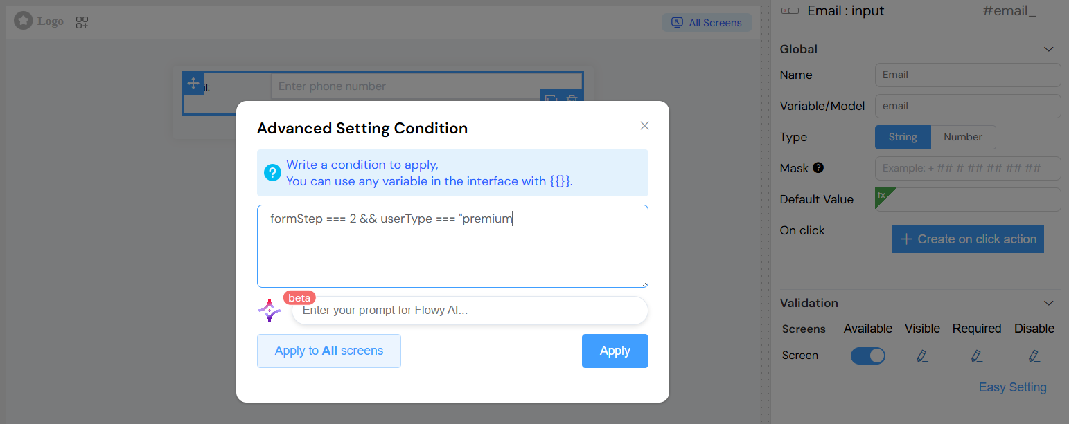 Input Complex Conditions
