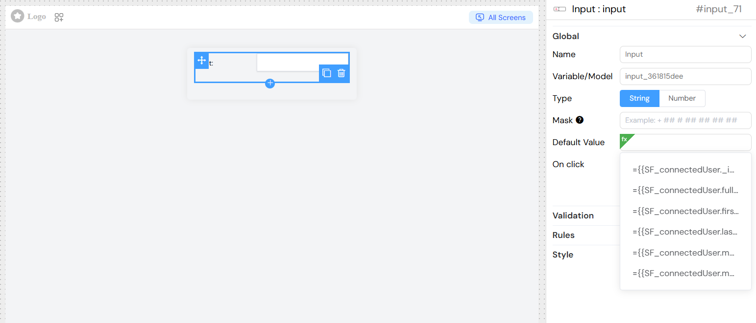 Input Dynamic Default Values