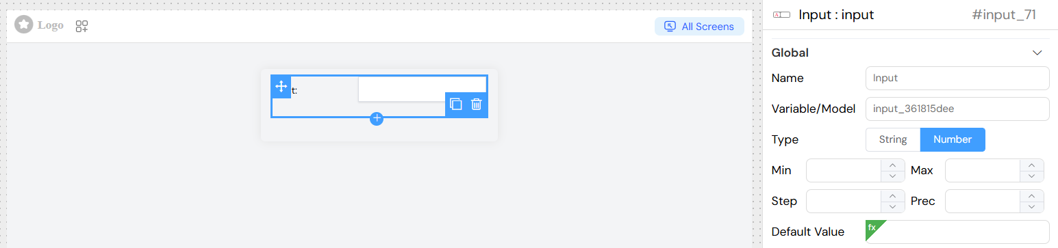 Input Number Configuration