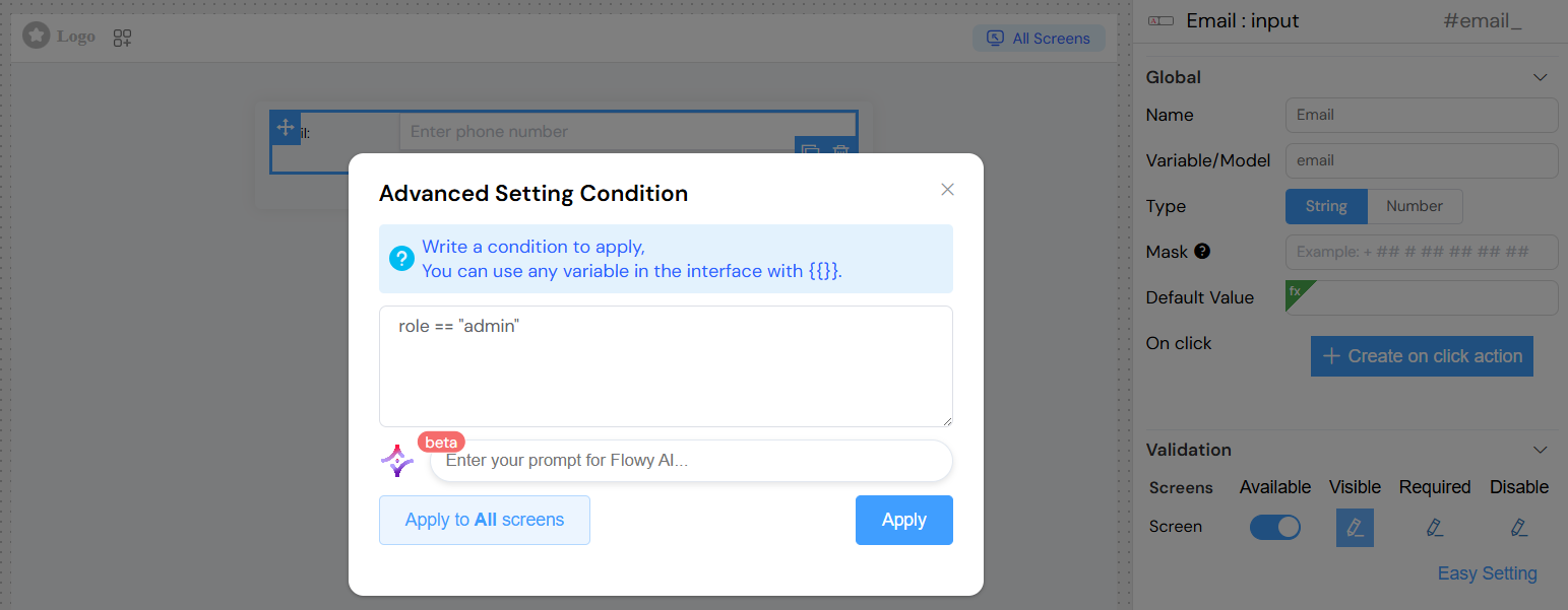 Input Simple Conditions
