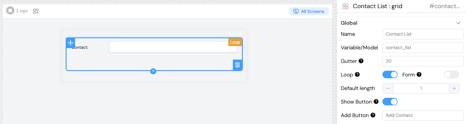 Loop Basic Contact List