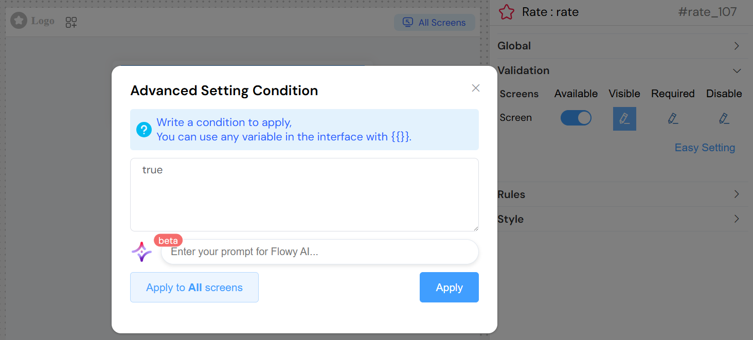 Rate Screen-Based Validation