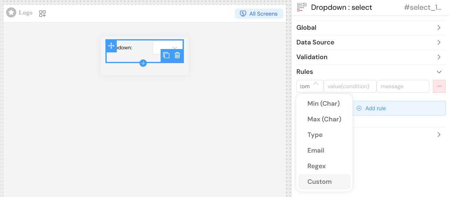 Select Validation Rules