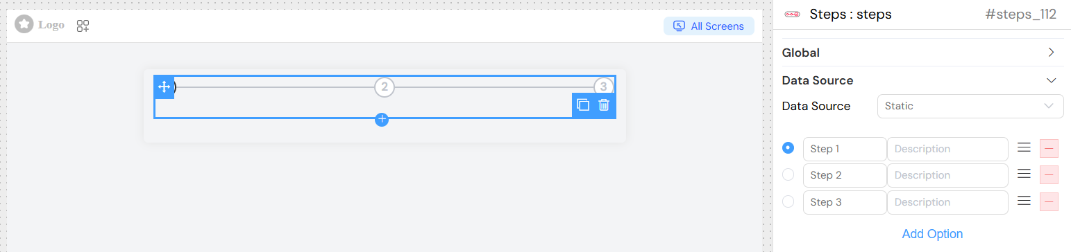 Steps Static Data Source