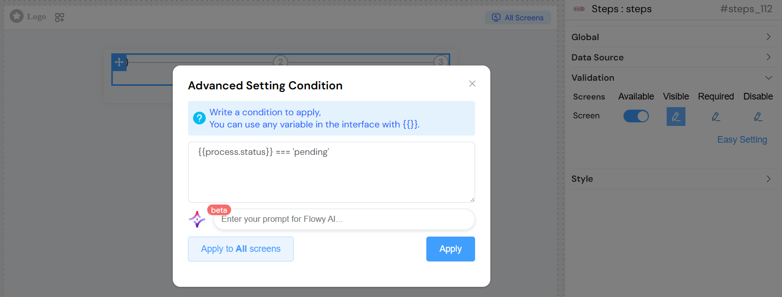Steps Validation Advanced