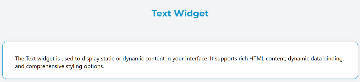 Text Widget