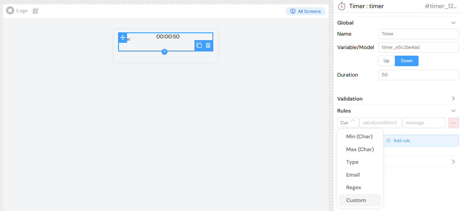 Timer Validation Rules