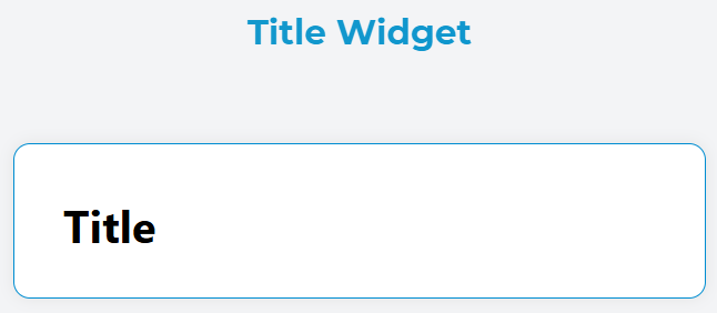 Title Widget