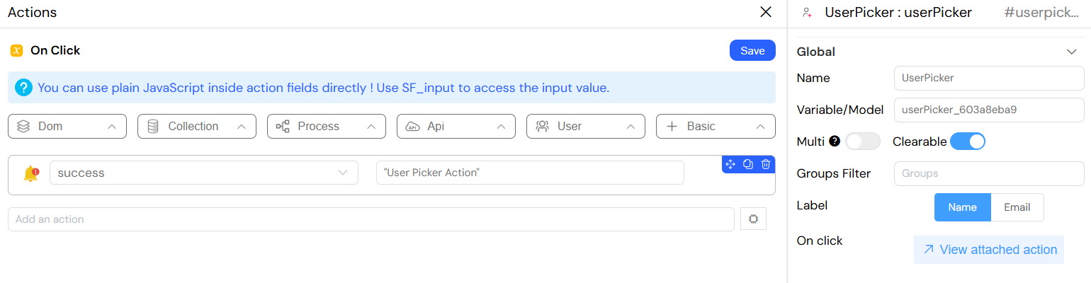 UserPicker Action