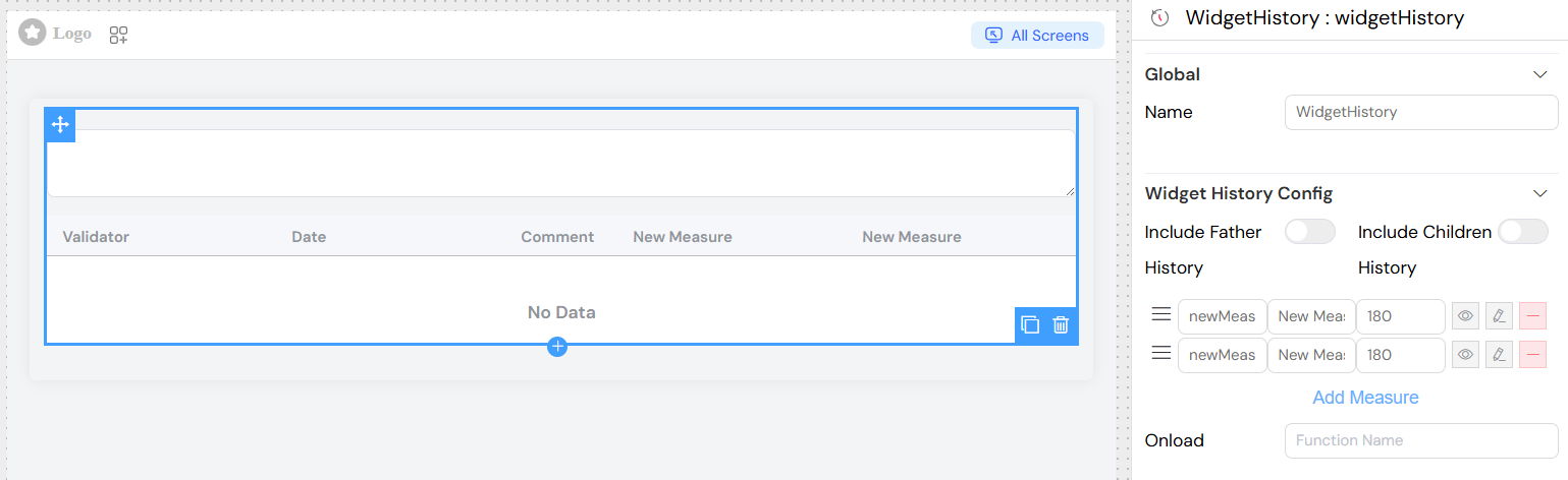 Widget History [Measures](/docs/ressources/project/process/measures) Configuration
