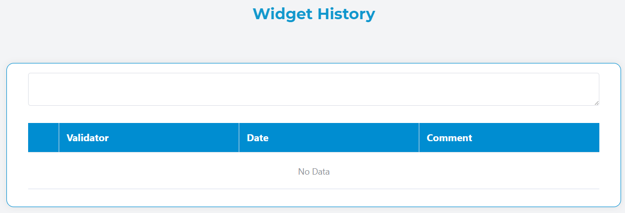 Widget History