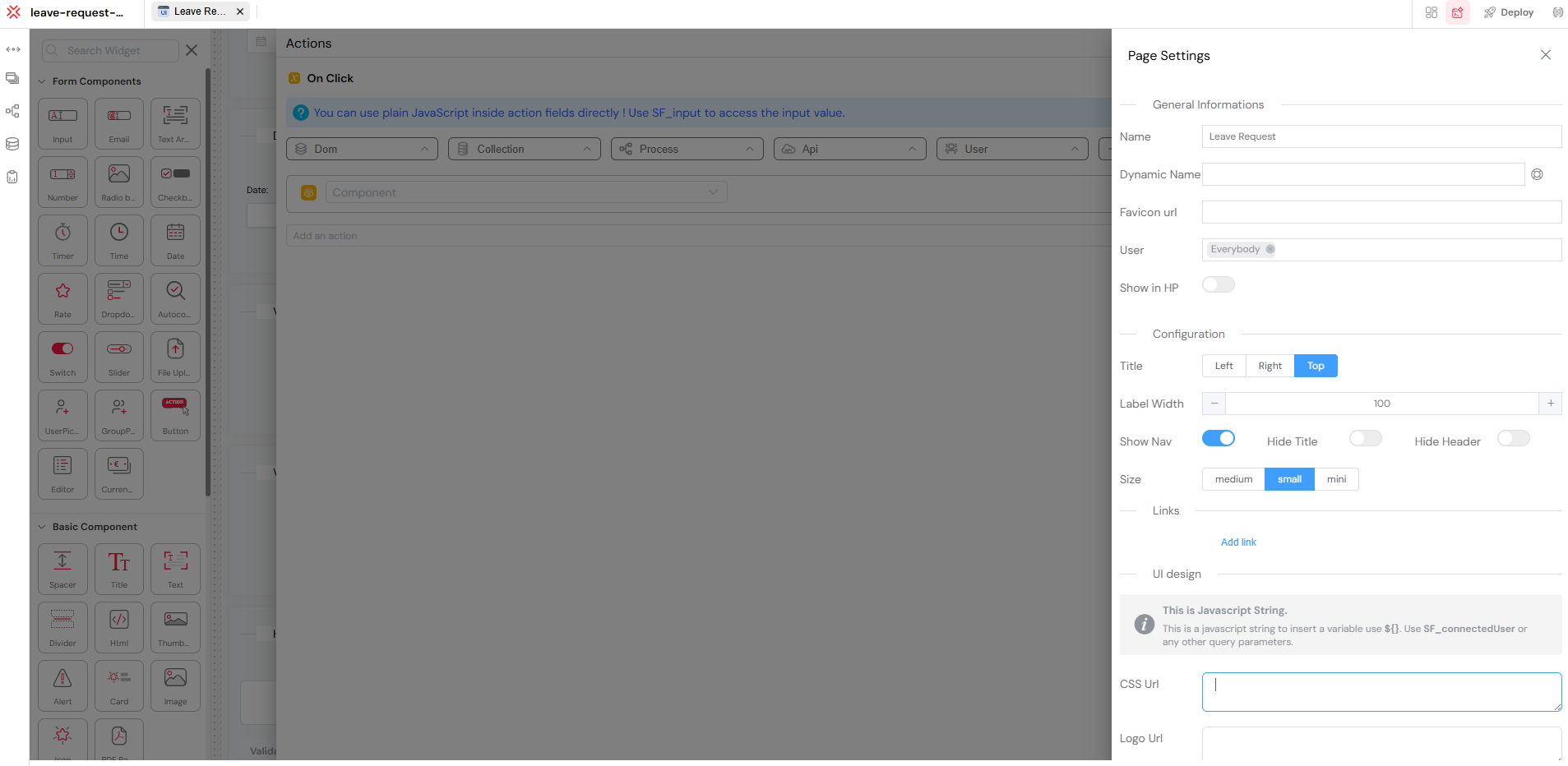 exmple use screens