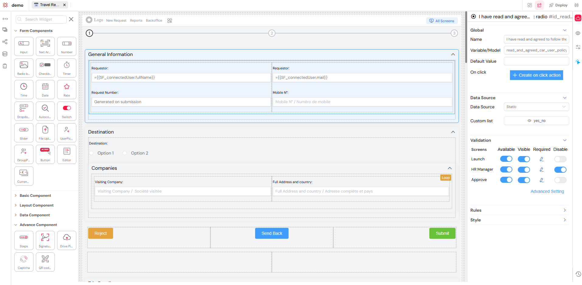 web interface