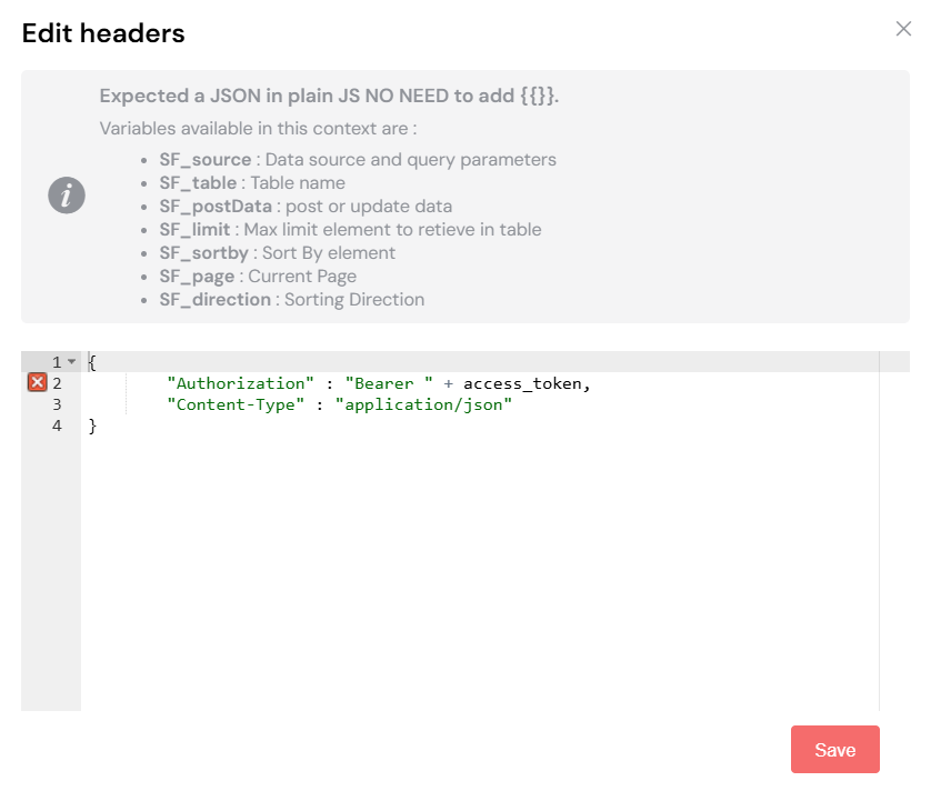 Test results for EDS configuration
