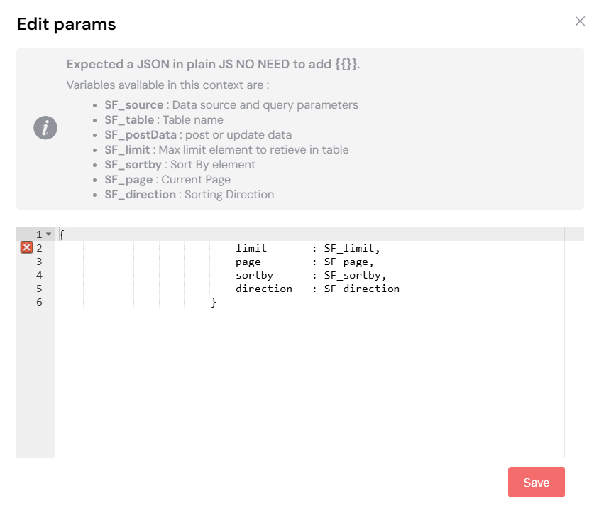 Advanced API EDS settings