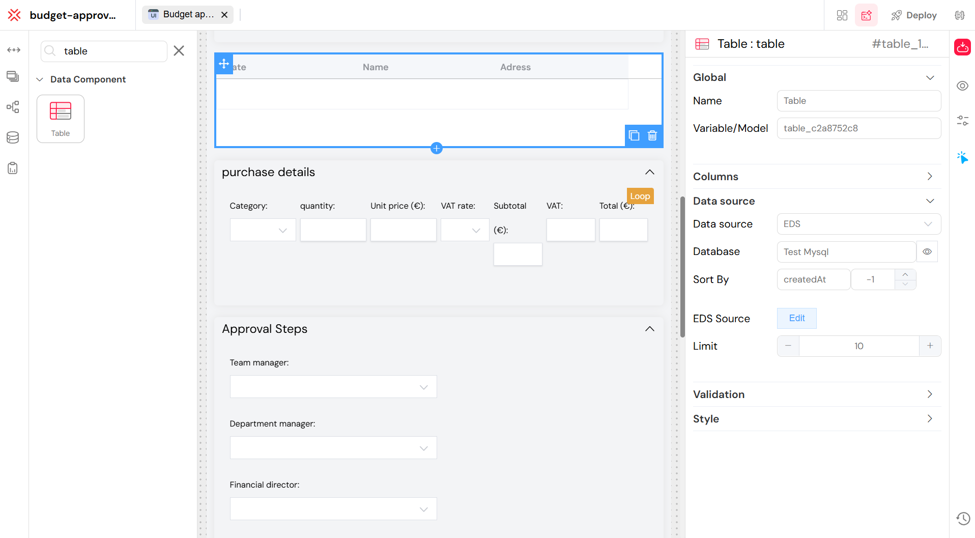 Binding EDS API to widget list view