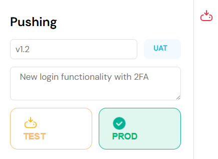 Pushing version to PROD - step 1