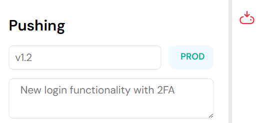 Pushing version to PROD - step 3