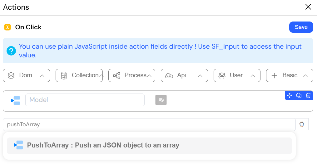 pushToArray